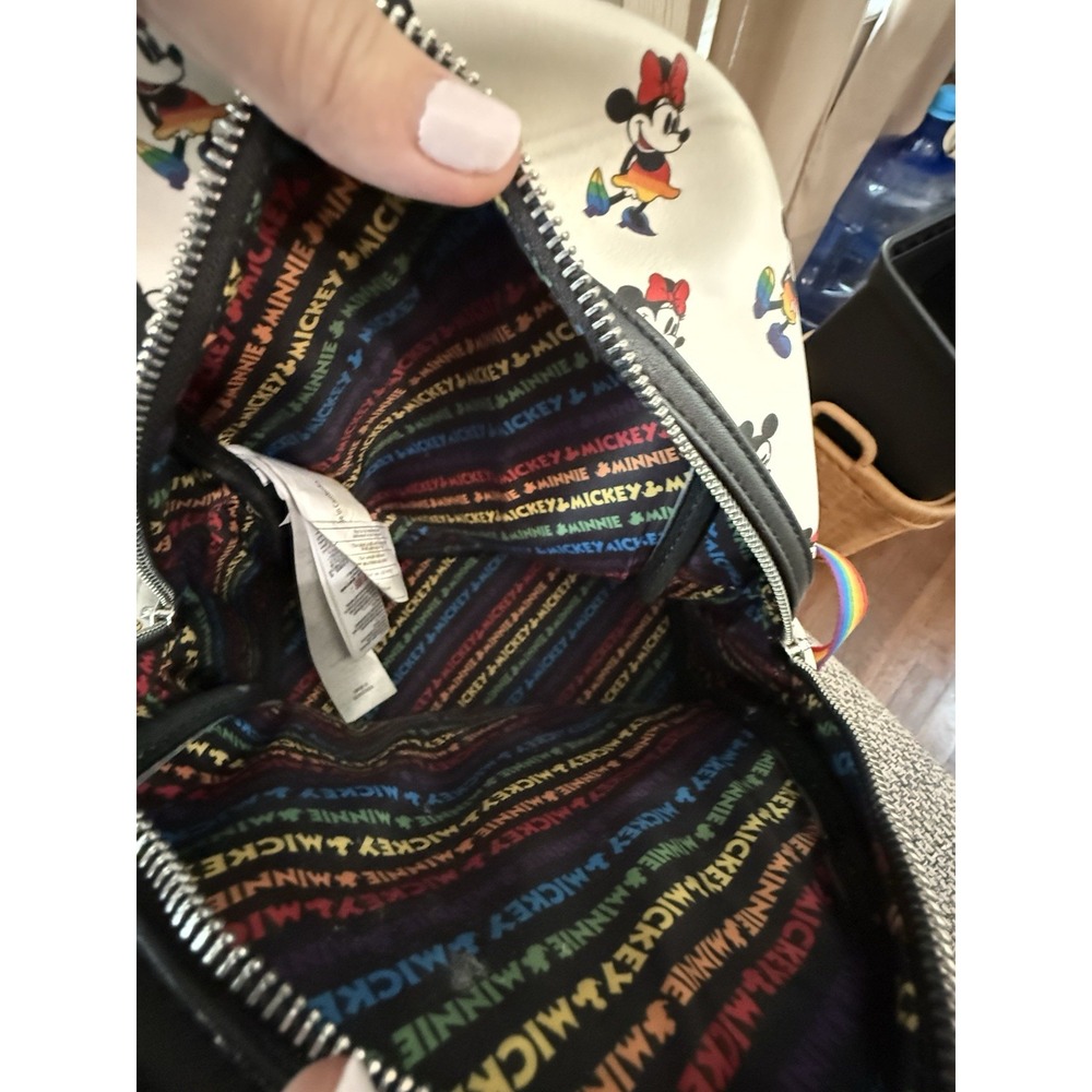 Disney Mickey Minnie Rainbow Pride Loungefly Backpack See Pics - Picture 6 of 12